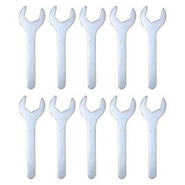 QUARKZMAN Pack of 10 Small Spanner Ring Spanner 27 x 140 x 2.6 mm Metric U-Shaped Single Super Thin Flat Head Galvanised Wrench for Car Repair Furniture Assembly