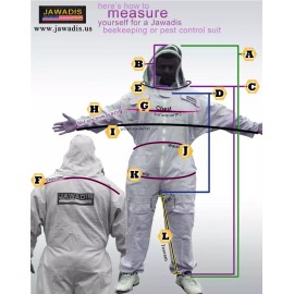Jawadis USA Premium Beekeeper Suit with Sheriff-Style Veil, White Jacket & Pants - 2XL