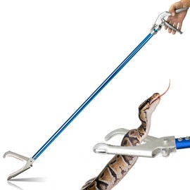 IC ICLOVER 52 Inch Aluminum Alloy Snake Tongs, Professional Standard All-in-One Reptile Grabber Rattle Snake Catcher Wide Jaw Handling Tool with Lock and Grip Handle