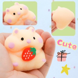 2pcs Taba Squishy Handmade Hamster Squeeze Toys, Stress Relief Squishies for Kids Party Favors,Fidget Toys Suitable Adults Kids,Ultra-Soft Decompression Venting Toys