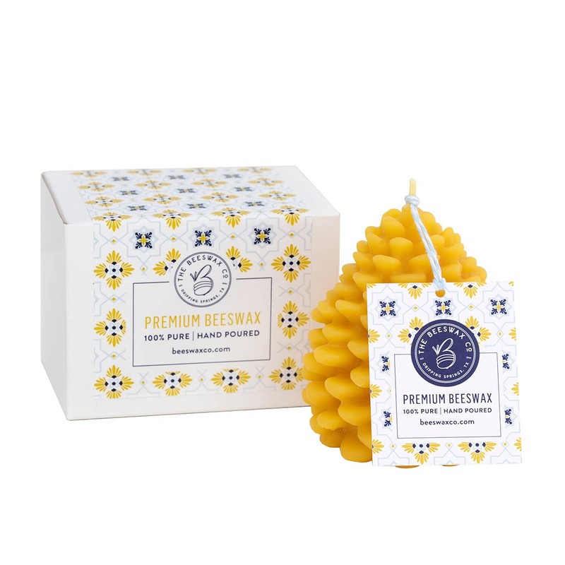 The Beeswax Co Pinecone Beeswax Candle - Natural Honey Scented