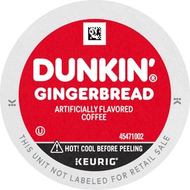 Dunkin’ Gingerbread Artificially Flavored Coffee, K-Cup Pods, 60 Ct.