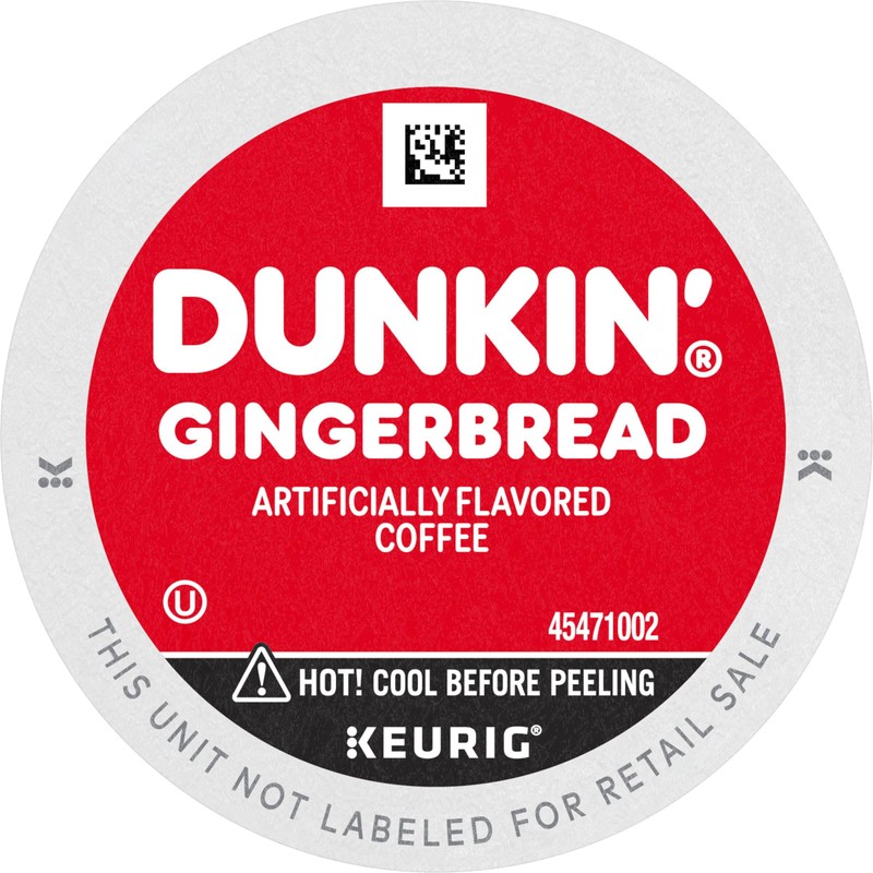 Dunkin’ Gingerbread Artificially Flavored Coffee, K-Cup Pods, 60 Ct.