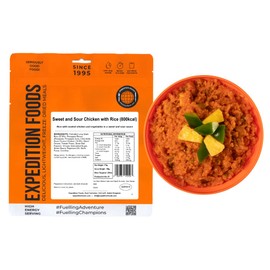 Sweet and Sour Chicken with Rice | Freeze-Dried Camping & Hiking Food | High Energy Serving | 800kcal Meal