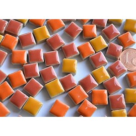 Ceramic Mosaic Stones 1 x 1 cm Shiny Frost-Proof Approx. 100 Pieces Assorted Colours (Sun Mix) 100 g
