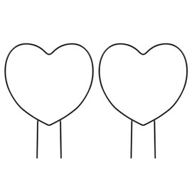 Ejoyous Plant Support Rack, 2 Pcs Black Iron Garden Trellis for Climbing Plant Vine Plant, 13” x 9”Rust Proof Metal Support Wire Heart Shaped Plants Climbing Holder Rack (Black)