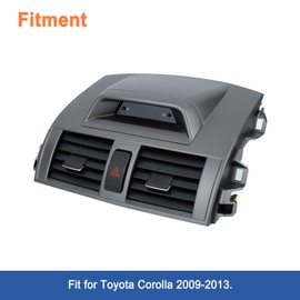 Center Dash A/C Outlet Air Vent Panel(with Clock Air Vent).Replaces Part # 55670-02340,5567002340.Fit for Toyota Corolla 2009-2013.