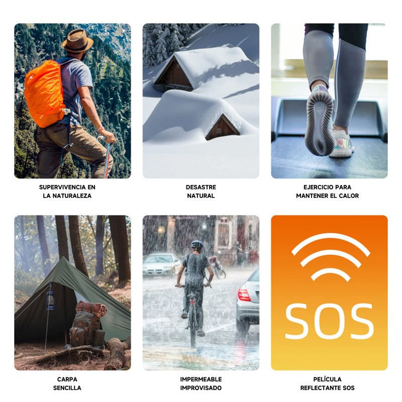 POGEPE Manta Térmica para Supervivencia Al Aire Libre es Resistente