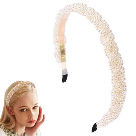 Pearl Hairbands Ladies Rhinestone Hairbands Bridal Elegant Hair Hoop Wedding Hair Styling Accessories for Women Girls 2405