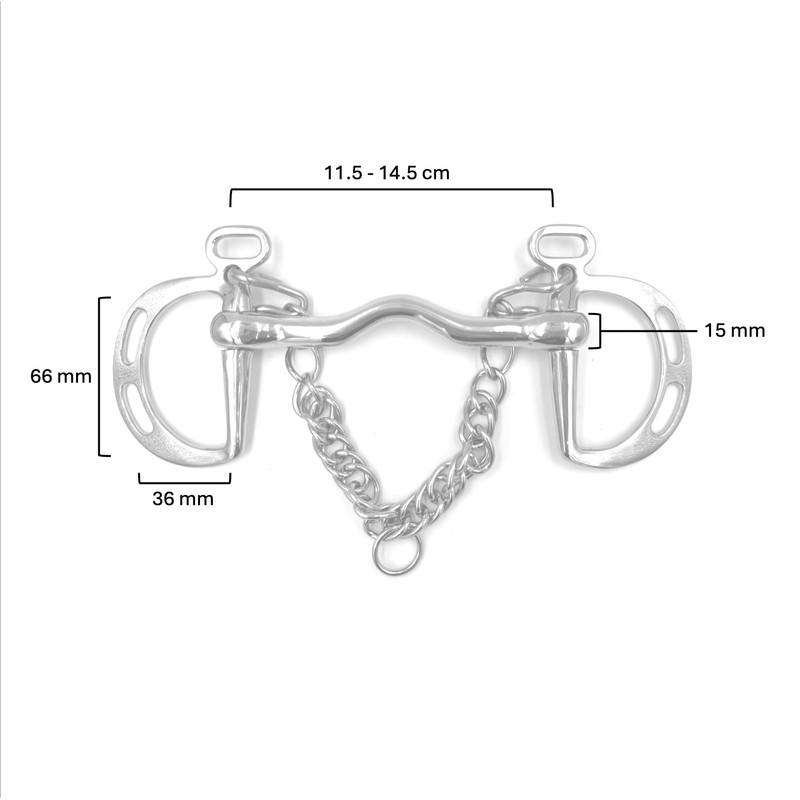 Equine Smile ES0068 Kimblewick Spring Bit Rigid Bar with Slots