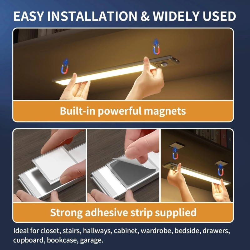 SOUL LINK 76 LED Motion Sensor Light, 2 Pack USB