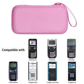 co2CREA Hard Case Compatible with Texas Instruments TI-84 Plus CE/TI-84 Plus/TI-Nspire CX II CAS/TI-Nspire CX II/TI-83 Plus/TI-89 Titanium/TI-85 / TI-86 Color Graphing Calculator, Pink