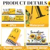 Sunflower Placemats Set of 6 Summer Table Mats Washable Square