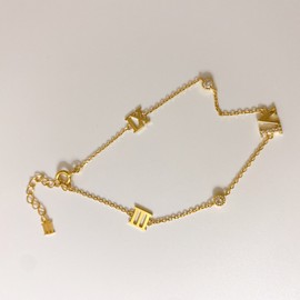 14k gold Roman numeral layered chain bracelet Roman numeral chain bracelet pink gold (Pink Gold) / 14k 금 로마숫자 레이어드 체인팔찌 로마숫자 체인팔찌  핑크골드 (Pink Gold)