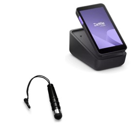 BoxWave Stylus Pen Compatible with Zettle Payment Terminal - mini Capacitive Stylus, Small Rubber Tip Capacitive Stylus Pen - Jet Black