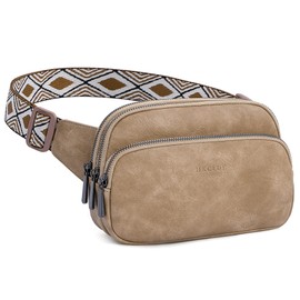HKCLUF Belt Bag for Women, Vegan Leather, Small Belt Bag for Anywhere with Adjustable Strap, Unisex Mini Shoulder Bag, Belt Bag, B02-apricot, Fashion