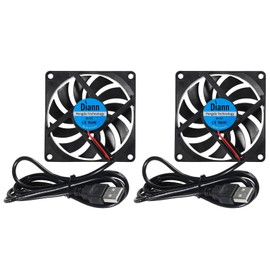 DIANN 2pcs 6010 Cooling Fan 5V 0.18A USB 60x60x10mm Brushless DC Computer CPU Heat Sink Cooling Cooler Fan 60mm x 10mm