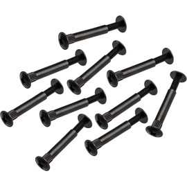 Gedotec Furniture Screws M4 | Pack of 10 - Sleeve Screws | Connecting Screw Nickel-Plated Steel | Wood Thickness 32-42 mm | Cabinet Connector Phillips PZ2 and Flat Blade | Furniture Connector Screws