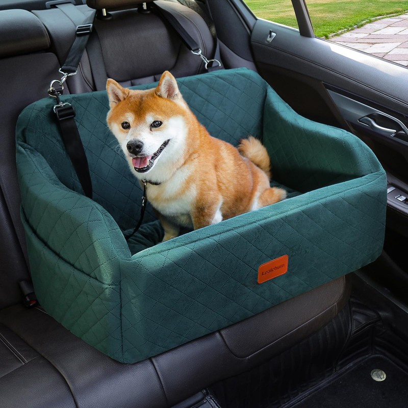Lealchum Dog Car Seat for Medium/Large Dogs,2 Clip-On Safety Leashs