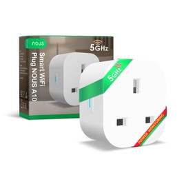 Smart WiFi Plug NOUS A10 with Energy Monitoring, 13A, Dual-Band 2.4/5GHz, Voice Control, Timer & Schedule, Compatible with Alexa, Google Home, Siri Shortcuts, UK 3-Pin, 1 Pack