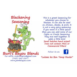 Burt's Bayou Blends Blackening Seasoning, Burt's Bayou Blends Seasonings