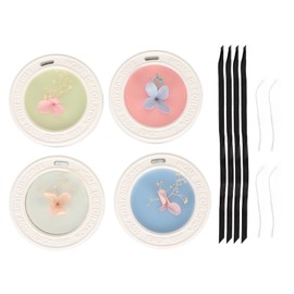 4 Pieces Aromatherapy Wax Tablets Long Lasting Dry Flower Scented Wax Blocks Pendant for Car Bathroom Closet