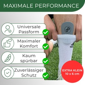 JDP Mini Shin Pads, Extra Small Shin Pads, Football, Men, Non-Slip Mini Shin Pads, Children's Football, Shin Pads, Small, Shin Pads for Football, 10 x 6 cm, Grey