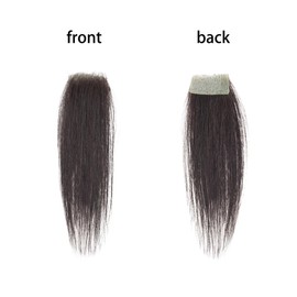 Meiverah scar human hair replacement Accidental burns without hair for men women Hairline Loss Straight Tape in Replacement Toupee (Natural Black, 0.78"x1.5")