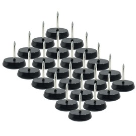 Bivethoi 3/4" Nail on Furniture Sliders (24 Pack) - Heavy Duty PTFE Chair Leg Slider Glide Wooden Furniture Movers - Easy & Safe Floor Protector, Grey