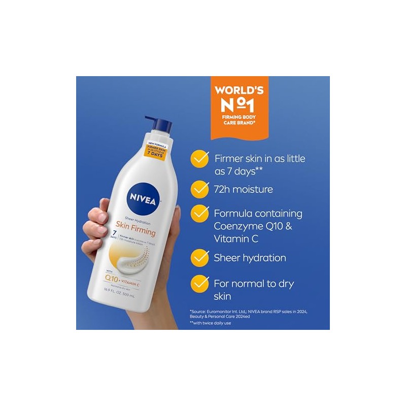 NIVEA Skin Firming Hydration Body Lotion, 16.9 Ounce (Pack of