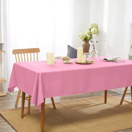 ANPTGHT Mantel cuadrado rosa de 210 g/m², resistente a las manchas y al agua, lavable, mantel de tela de 54 x 54 pulgadas, para mesa de comedor, bufé, fiestas, picnic, camping, cocina