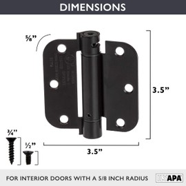 Ilyapa Self Closing Door Hinges, 2 Pack Mortise Spring Hinge - Oil Rubbed Bronze 3.5 x 3.5 Inch Interior for Doors with 5/8" Radius Corners, Auto Shut