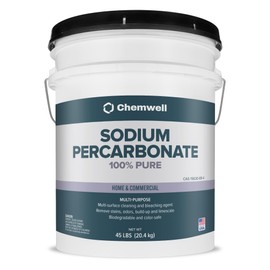 Chemwell Sodium Percarbonate (45 lbs) - 99.9% Pure Oxygen Bleach Powder | Scent-Free, Non-Toxic, Biodegradable Cleaner for Laundry, Dishes, Decking & More
