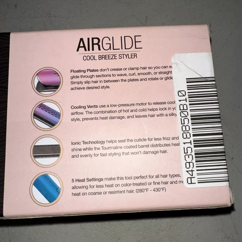 Calista AirGlide Cool Breeze Styler Iron Wave Curl Smooth Straighten