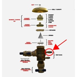 FEBCO OEM Febco 1/8" Male Thread X 1/4" Male Compression Test Cock Backflow W Dust Cap