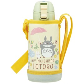 Skater KSTCH6-A Children's Stainless Steel Water Bottle, Direct Drinking, 20.3 fl oz (600 ml), Totoro, Sanpomichi, Lightweight Type, For Girls, Includes Special Cover, Cold Insulation, Wide Mouth