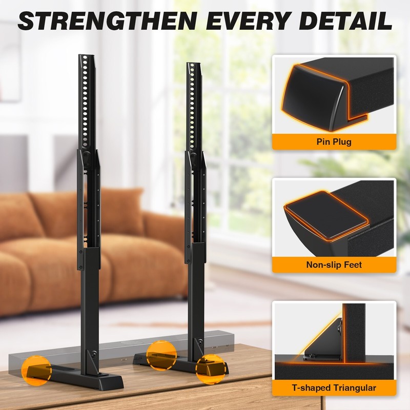 Rfiver Universal Table Top TV Stand Base Height Adjustable for