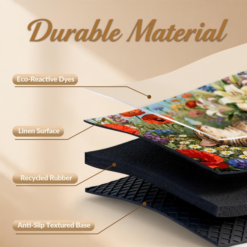 Colorful Door Mat Outdoor,30" Floral Welcome Mats,Thick Rubber Backing-Gift