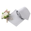 DQT Plain Solid Satin Wedding Necktie and Pocket Square Set