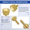 sourcing map 5Pcs Brass Knurled Thumb Screws, M3x16mm Shoulder Bolts