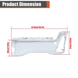 labwork Chrome Rear Left and Right Bumper End Driver and Passenger Side Bumper Face Bars with Park Assist Sensors Hole Replacement for F250 F350 F450 2023-2025