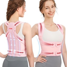 Fit Geno Posture Corrector improves posture, Relief Body, reduces hunchback, and offers comfortable support. Perfect for sports, outdoor activities, and gifts. Healthcare For Man and Woman:_Pink_Medium