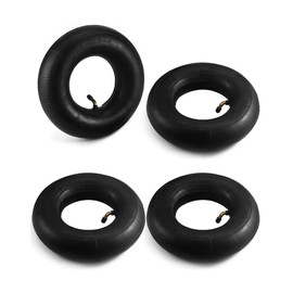 QWORK 4.10/3.50-4 Wheelbarrow Inner Tube, 4 Pack Replacement Inner Tubes, Bent Valve, for Lawn Movers, Hand Trucks