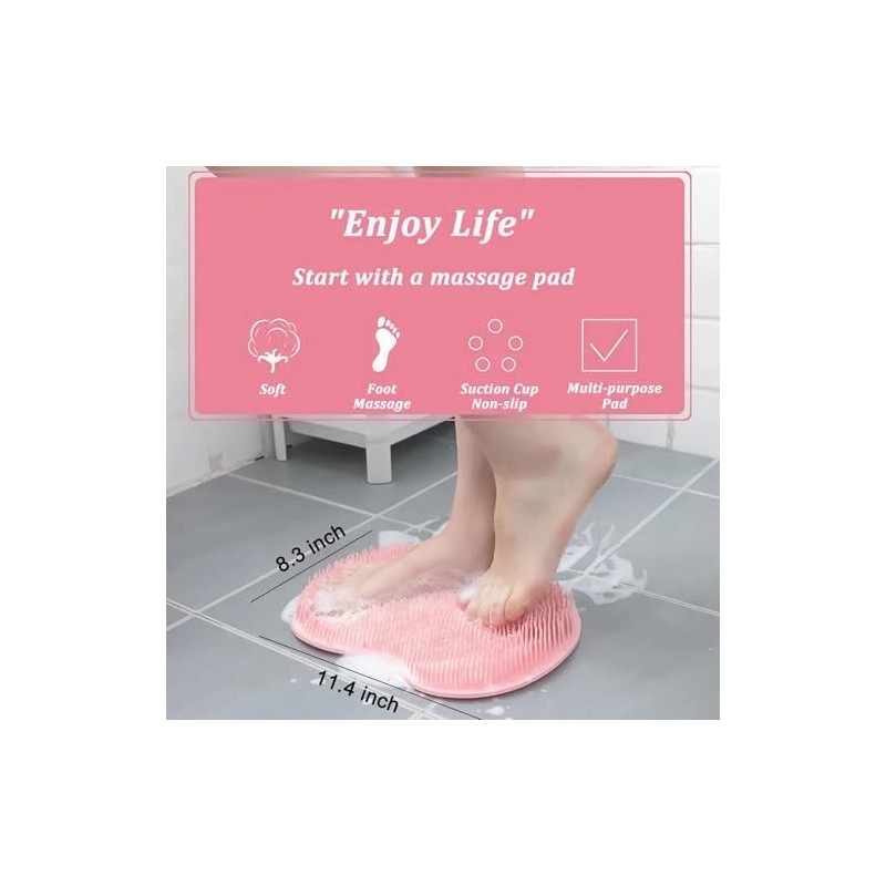 Shower Foot Scrubber Mat, Compact Lightweight Accessory for Travel and