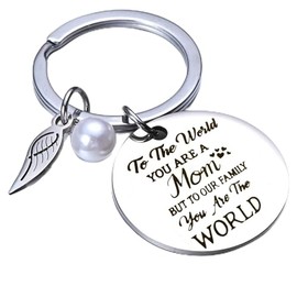 Tumkun Mom Gift- Keychains, Christmas Keyring Key Birthday Gifts for Mom, Pack of 1, Silver