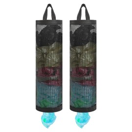 Pixaro 2PCS Carrier Bag Storage, Plastic Bag Storage Hanging, Mesh Hanging Dispenser Trash Bag, Plastic Bag Holder and Carrier Bag Holder for Home Kitchen Garbage Bag Storage