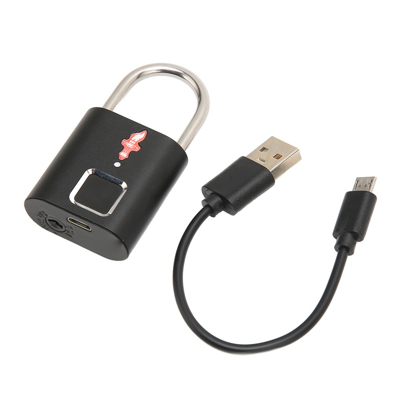 Fingerprint Padlock Biological Recognition Aluminium Alloy USB Rechargeable Support 10