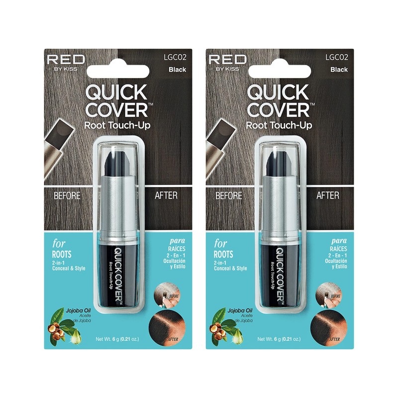 KISS Quick Cover Gray Hair Raíz Retoque Stick (2 unidades,