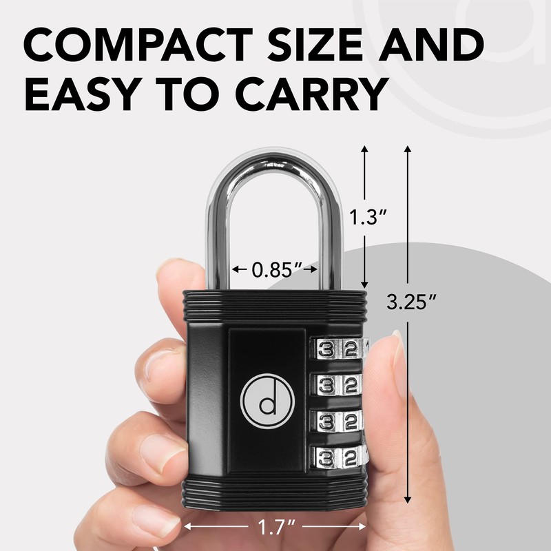 Padlock Combination Lock 4 Digit (2 Pack) - for Gym