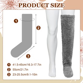 Plush Overknee Socks, Fluffy, Women's Plush Overknee Socks, Over Knee High Fuzzy Socks, Knee Stockings, Plush Socks for Sleeping at Home, Plush Slipper Stockings, Long Leg Warmers for Women, Plush